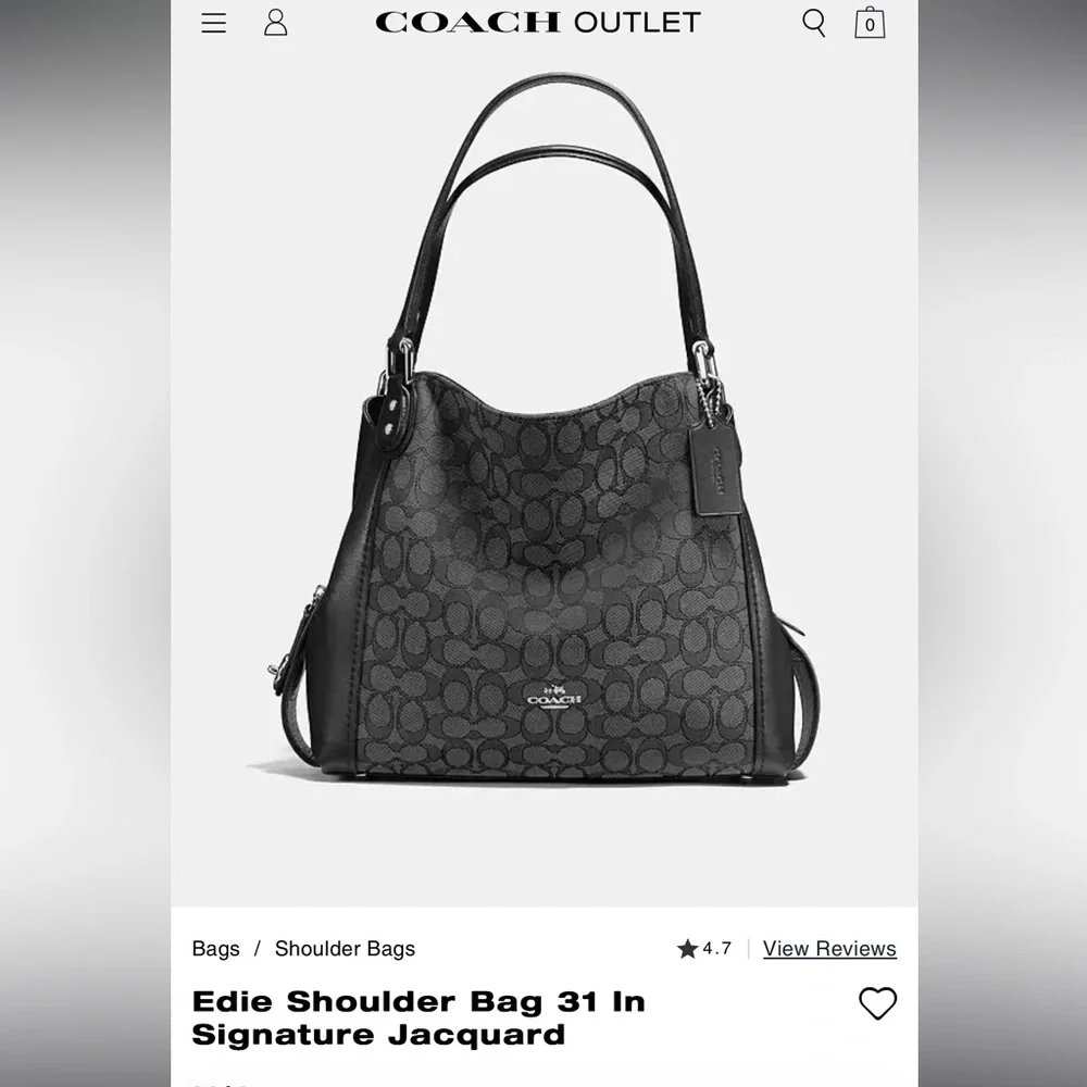 Coach Edie 28 Shoulder bag, in Signature Jacquard. - Picture 6 of 6